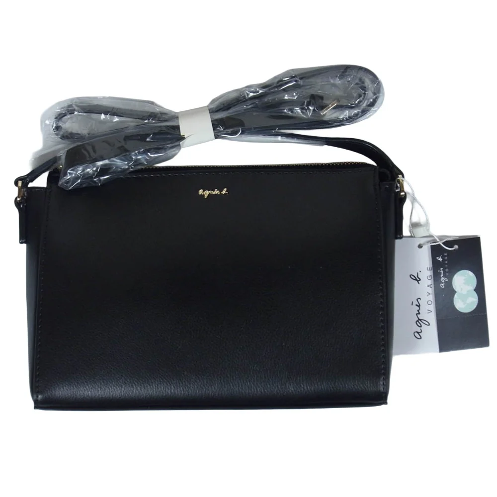 agnes b. アニエスベー VOYAGE ボヤージュ G784-VN01 レザー ショルダーバッグ ブラック系【極上美品】【中古】