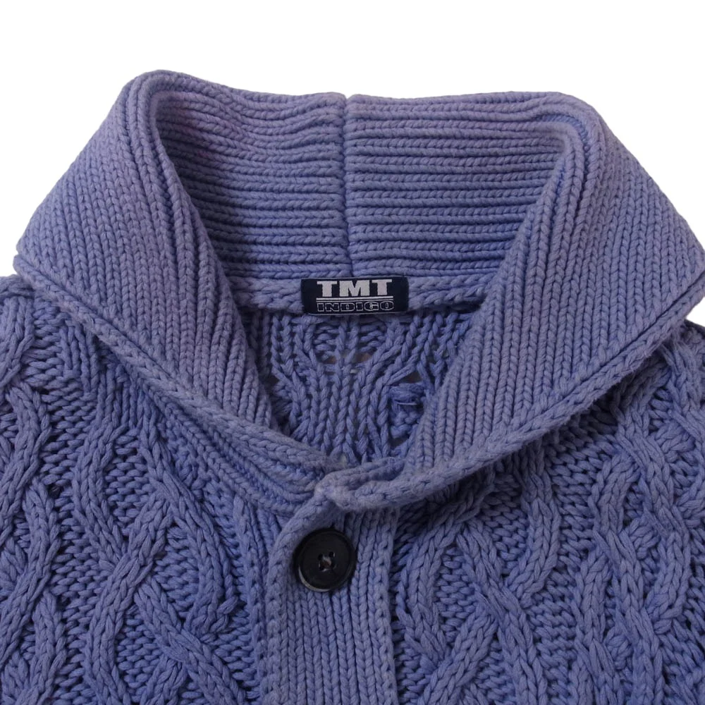 TMT ティーエムティー TKN-F1501 WASHED INDIGO CABLE CARDIGAN ウォッシュド インディゴ ケーブル カーディガン パープル系 M【中古】 - Image 3