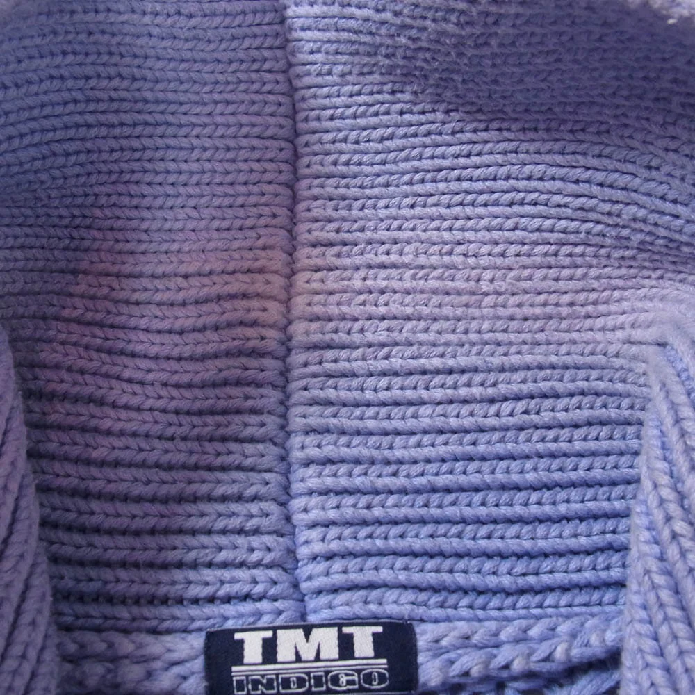 TMT ティーエムティー TKN-F1501 WASHED INDIGO CABLE CARDIGAN ウォッシュド インディゴ ケーブル カーディガン パープル系 M【中古】 - Image 6