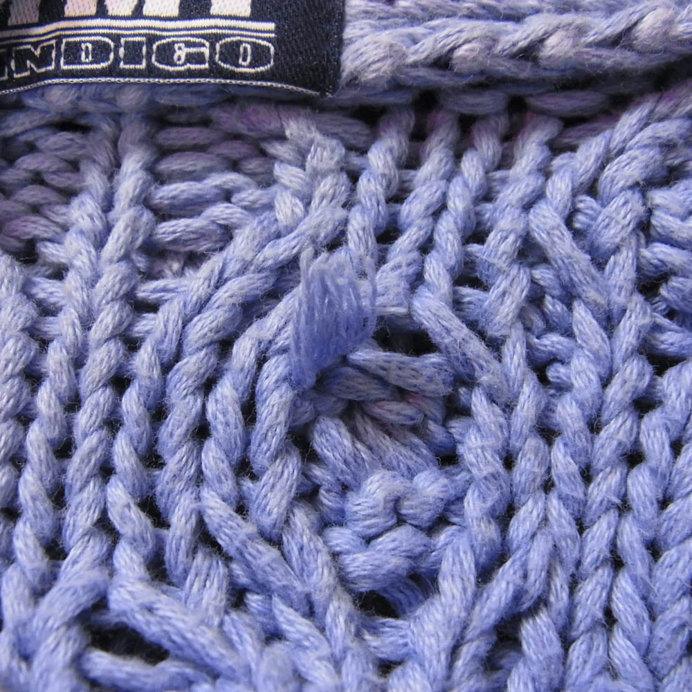 TMT ティーエムティー TKN-F1501 WASHED INDIGO CABLE CARDIGAN ウォッシュド インディゴ ケーブル カーディガン パープル系 M【中古】 - Image 7