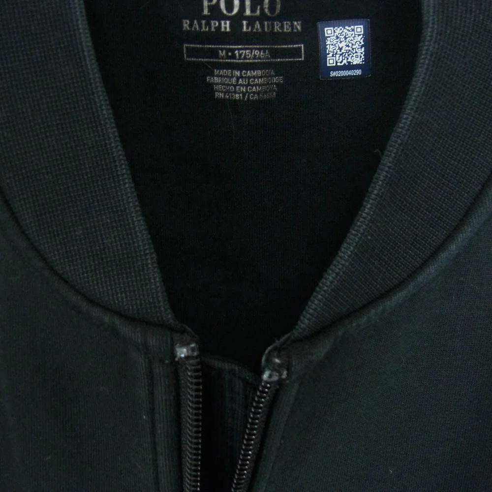POLO RALPH LAUREN ポロ・ラルフローレン ダブルニットボンバージャケット ポニーロゴ アクションプリーツ ブルゾン ブラック系 M【中古】 - Image 3