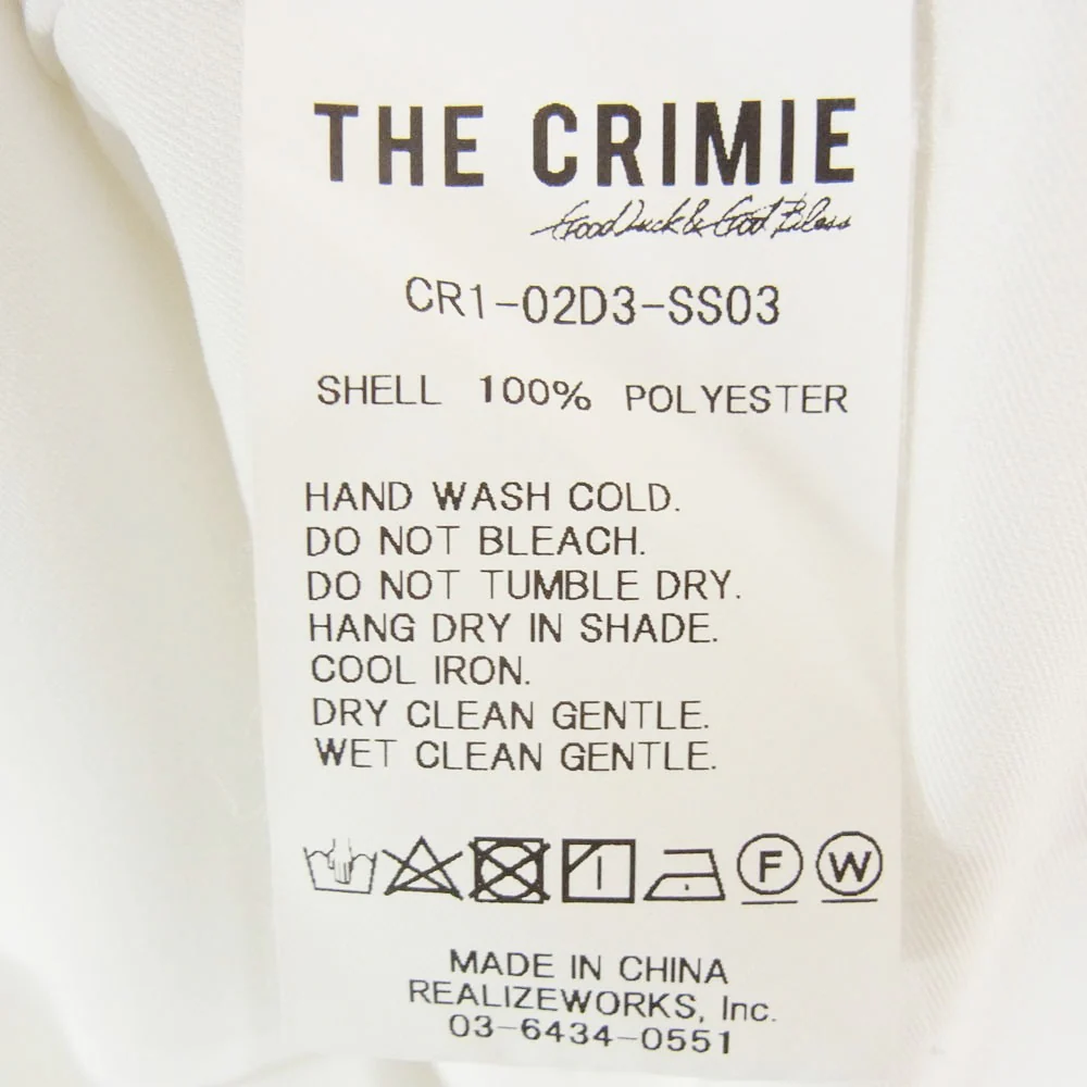 CRIMIE クライミー CR1-02D3-SS03 FLAP POCKET EASY CARE SHORT SLEEVE SHIRT フラップ ポケット サテン 半袖 シャツ ホワイト系 XL【中古】 - Image 5