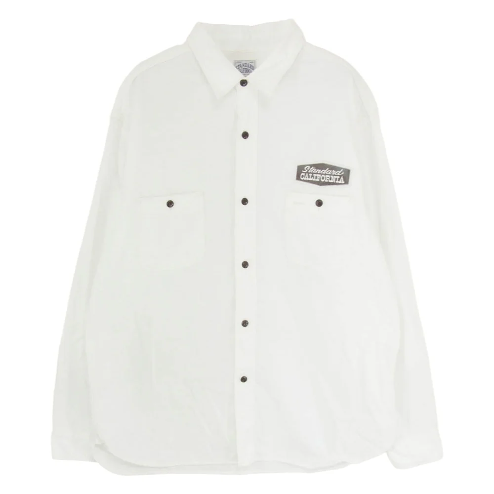 STANDARD CALIFORNIA スタンダードカリフォルニア ロゴワッペン 長袖 シャツ ホワイト系 XL【中古】