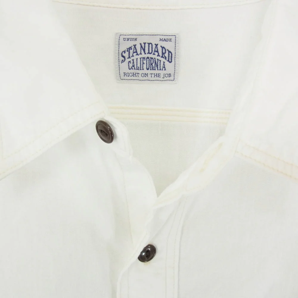 STANDARD CALIFORNIA スタンダードカリフォルニア ロゴワッペン 長袖 シャツ ホワイト系 XL【中古】 - Image 3
