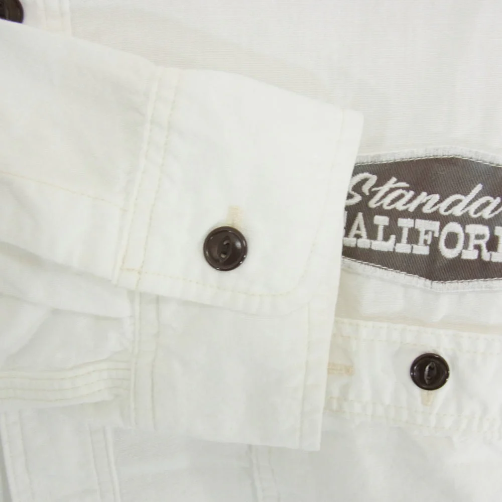 STANDARD CALIFORNIA スタンダードカリフォルニア ロゴワッペン 長袖 シャツ ホワイト系 XL【中古】 - Image 4
