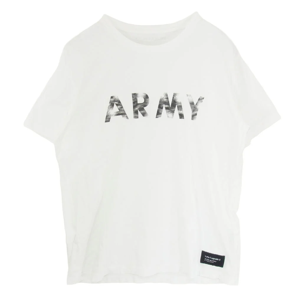 1piu1uguale3 ウノピュウノウグァーレトレ 23SS MRT331 COT394 VINTAGE LOGO ARMY T-SHIRT ヴィンテージ ロゴ アーミー 半袖 Tシャツ ホワイト系 VIII【中古】