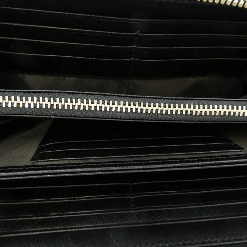 エルイーディーバイツ ラウンドファスナー レザー ロングウォレット 長財布 ブラック系【中古】 - Image 4