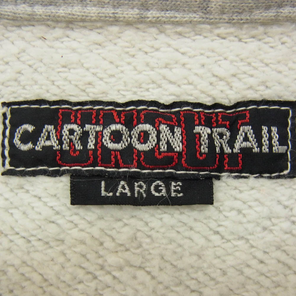 The REAL McCOY'S ザリアルマッコイズ CARTOON TRAIL ワッペン 刺繍 カートゥーン トレイル ハーフジップ スウェット グレー系 L【中古】 - Image 5