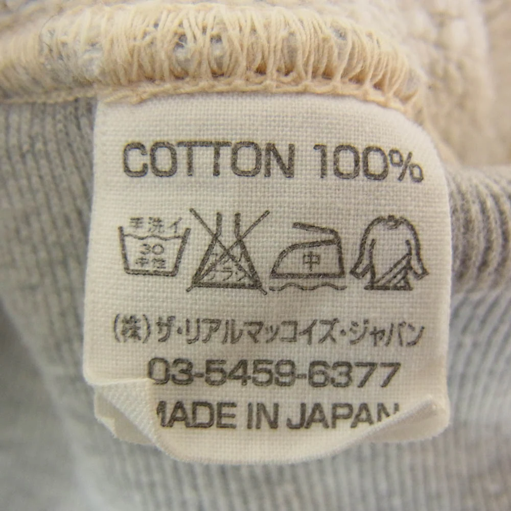 The REAL McCOY'S ザリアルマッコイズ CARTOON TRAIL ワッペン 刺繍 カートゥーン トレイル ハーフジップ スウェット グレー系 L【中古】 - Image 6