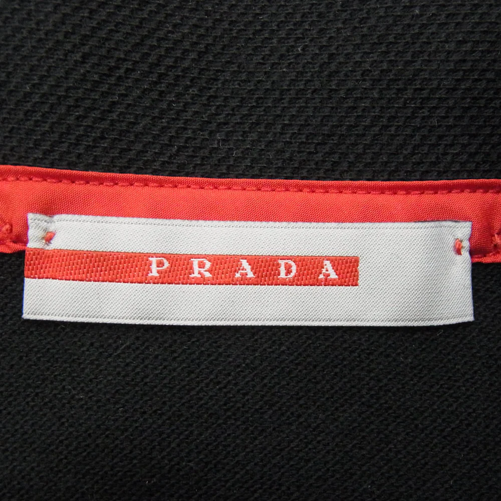 PRADA SPORTS プラダスポーツ ジップポケット ラバーロゴ 半袖 ポロシャツ ブラック系 L【中古】 - Image 4