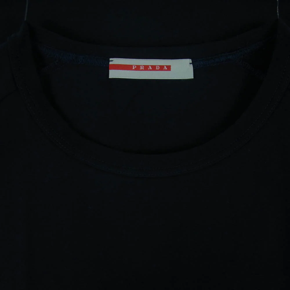 PRADA SPORTS プラダスポーツ バックジップポケット ラバーロゴ 半袖 Tシャツ ポルトガル製 ダークネイビー系 M【中古】 - Image 3