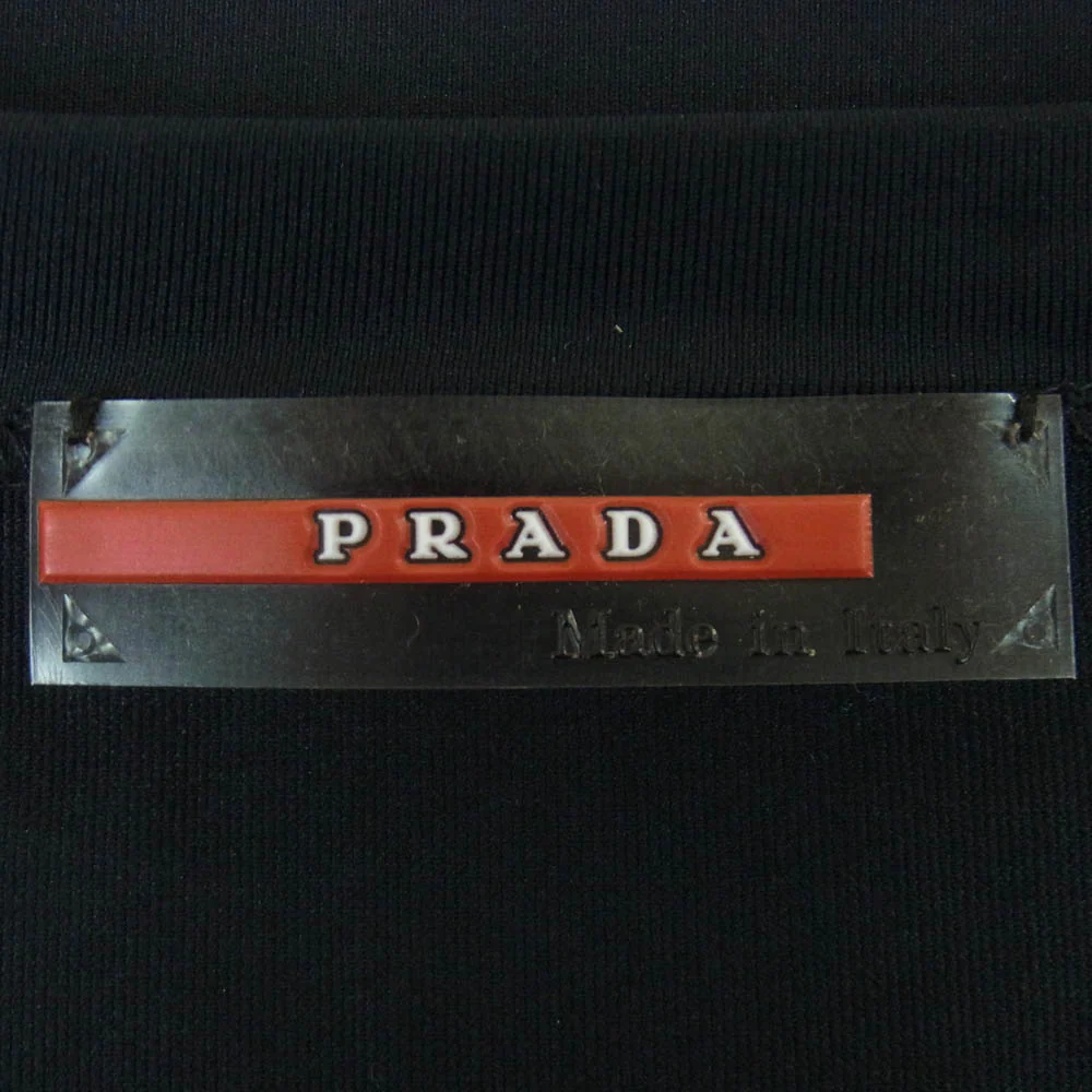 PRADA SPORTS プラダスポーツ バックジップポケット ラバーロゴ 半袖 Tシャツ ダークネイビー系 黒に近いダークネイビー系 M【中古】 - Image 4