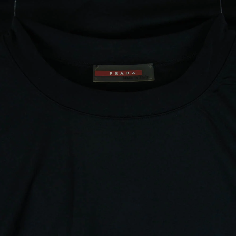 PRADA SPORTS プラダスポーツ バックジップポケット ラバーロゴ ストレッチ 半袖 Tシャツ ブラック系 M【中古】 - Image 3