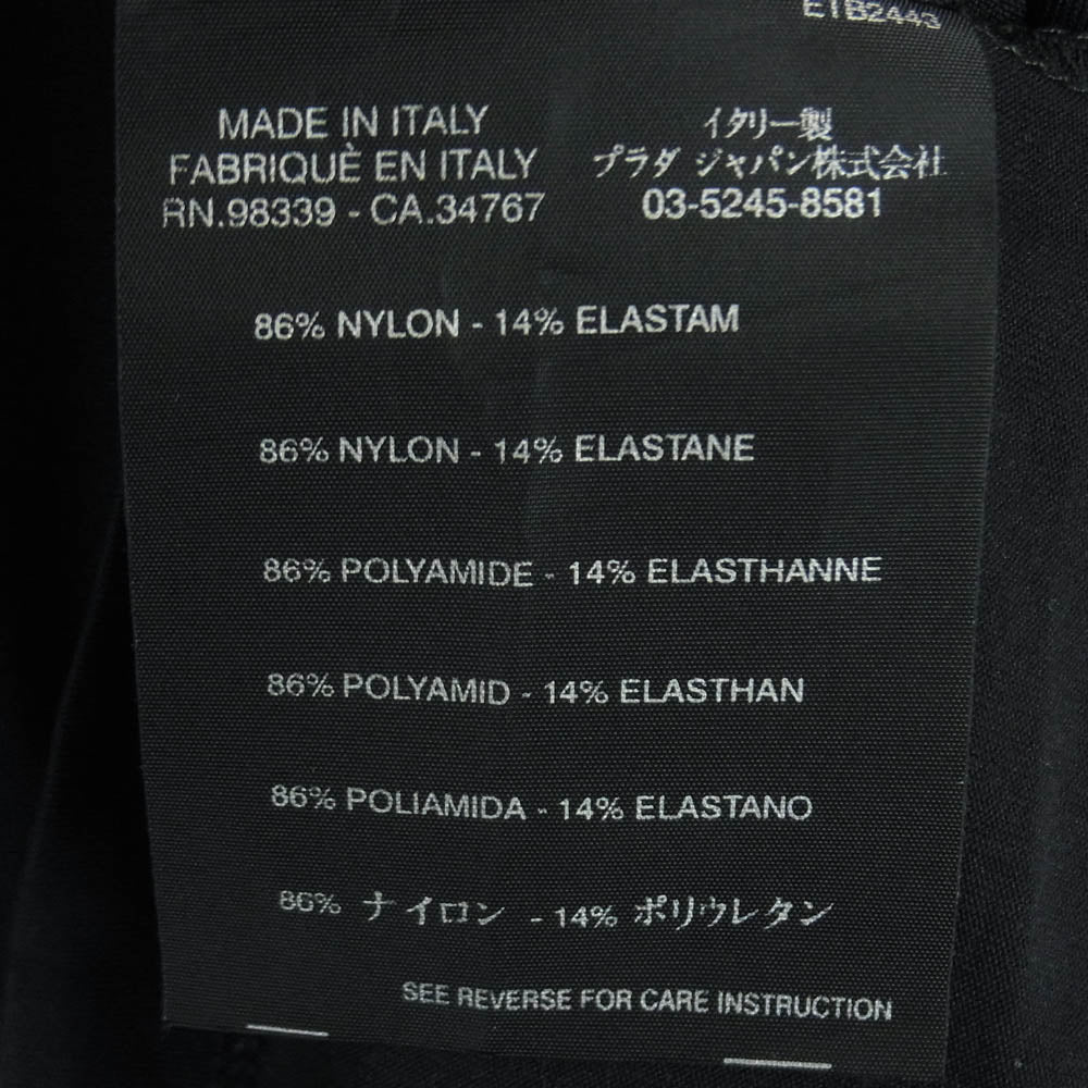 PRADA SPORTS プラダスポーツ バックジップポケット ラバーロゴ ストレッチ 半袖 Tシャツ ブラック系 M【中古】 - Image 6