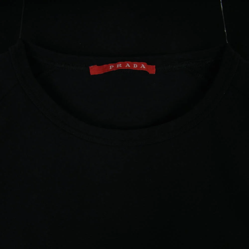 PRADA SPORTS プラダスポーツ バックジップポケット ラバーロゴ 半袖 Tシャツ ポルトガル製 ブラック系 L【中古】 - Image 3