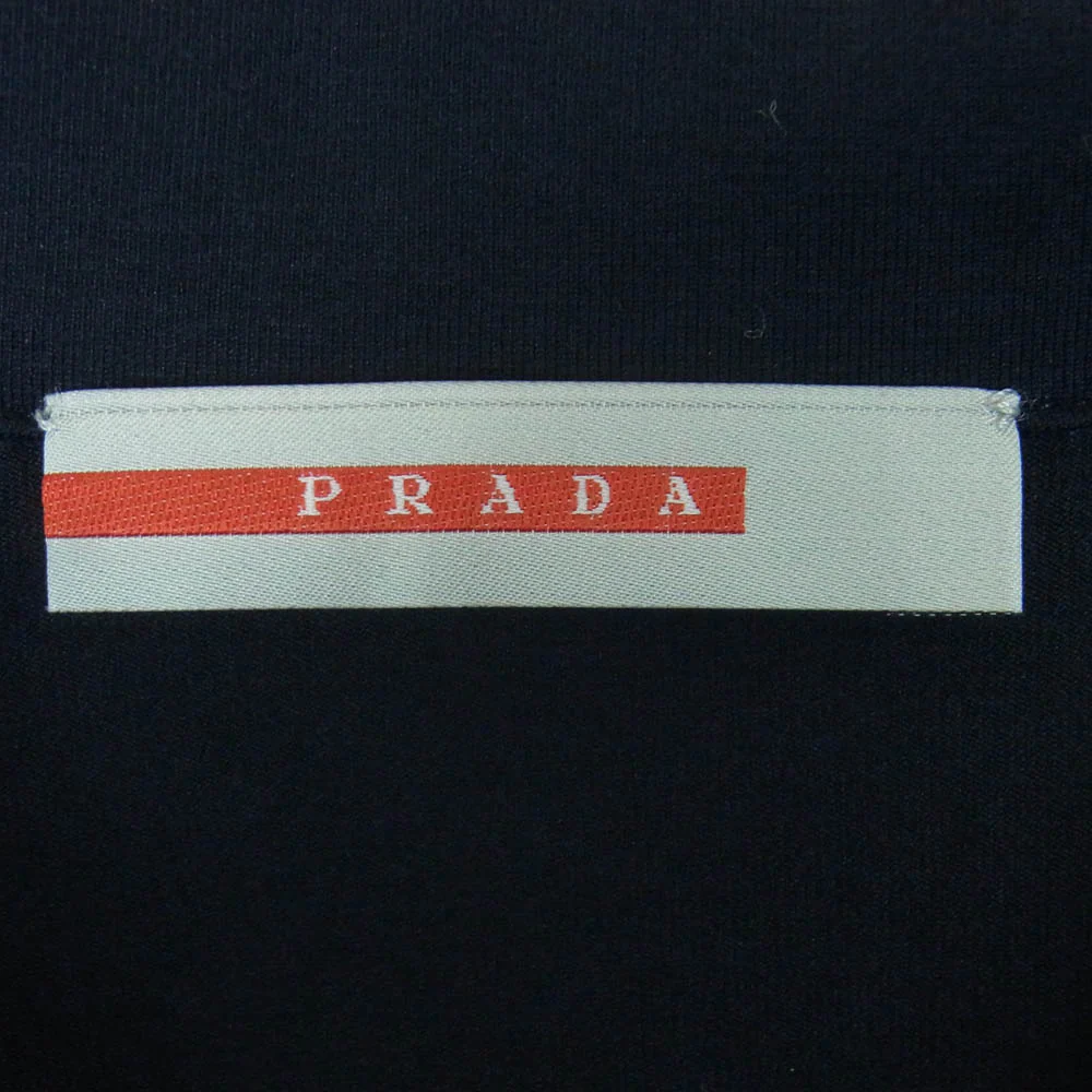 PRADA SPORTS プラダスポーツ 00s パイピング ハーフジップ 半袖 ポロシャツ ポルトガル製 ダークネイビー系 L【中古】 - Image 4