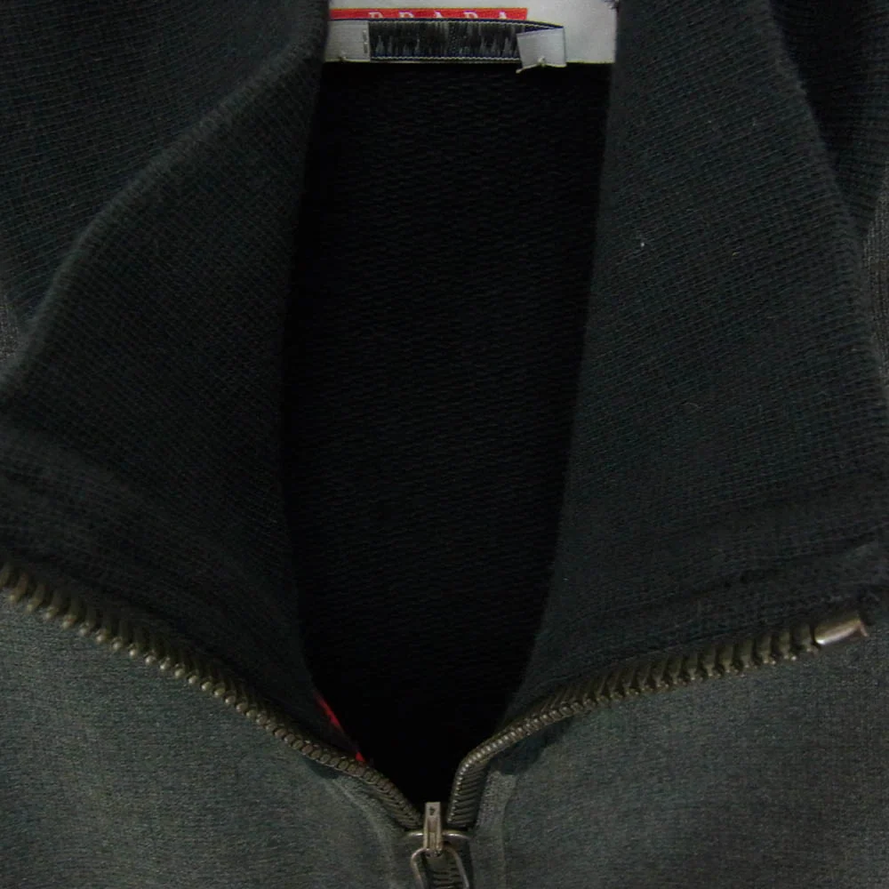 PRADA SPORTS プラダスポーツ 00s ロゴ ダブルジップ スウェット トレーナー ブラック系 M【中古】 - Image 3