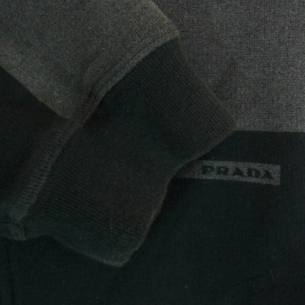 PRADA SPORTS プラダスポーツ 00s ロゴ ダブルジップ スウェット トレーナー ブラック系 M【中古】 - Image 4