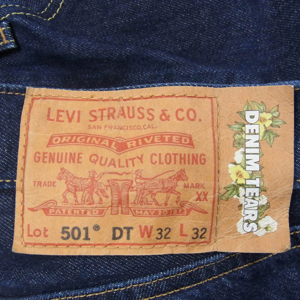 STUSSY ステューシー A1592-0000 x LEVI'S × DENIM TEARS 501DT リーバイス デニムティアーズ インディゴ デニムパンツ インディゴブルー系 32【中古】 - Image 3