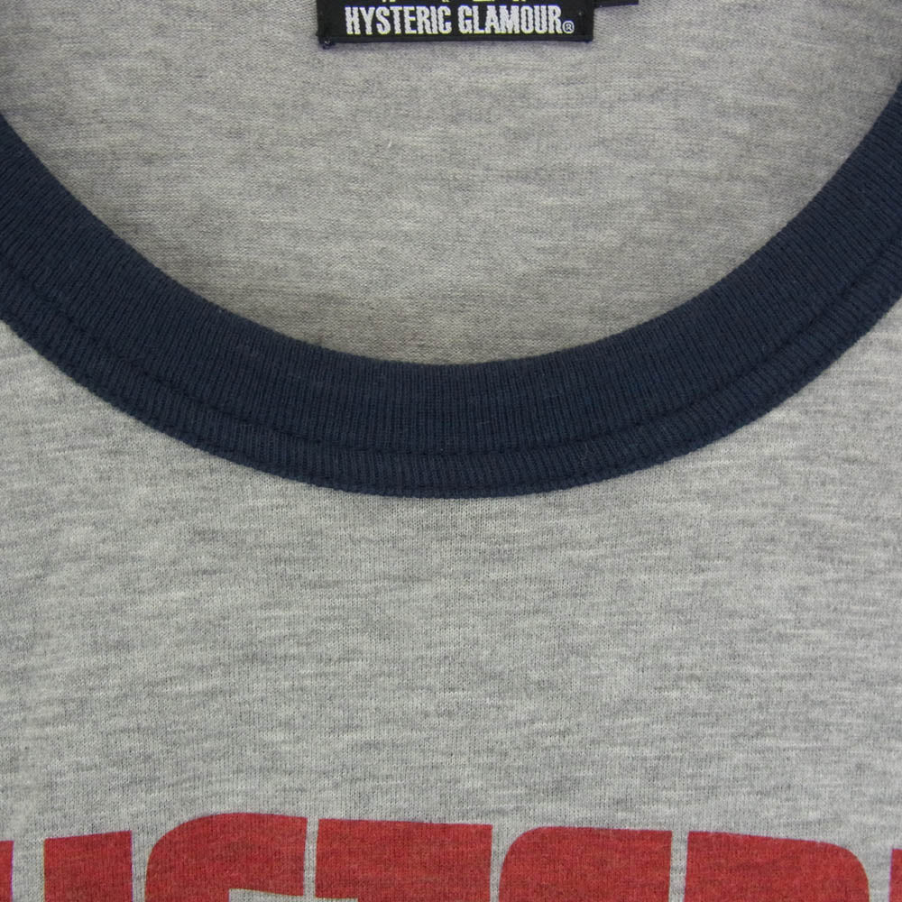 HYSTERIC GLAMOUR ヒステリックグラマー 02173CT05 LOOK AT ME フロントプリント リンガーネック Tシャツ 半袖カットソー グレー系 M【中古】 - Image 3
