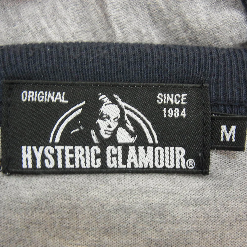 HYSTERIC GLAMOUR ヒステリックグラマー 02173CT05 LOOK AT ME フロントプリント リンガーネック Tシャツ 半袖カットソー グレー系 M【中古】 - Image 4