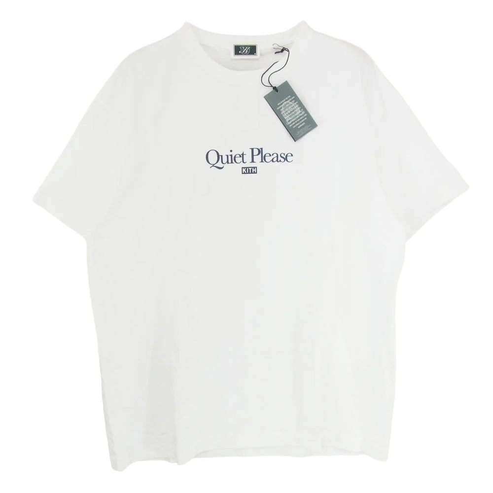 KITH キス 25SS KHM033531-101 × Wilson ウィルソン Quiet Please Tee クワイエットプリーズ ロゴプリント Tシャツ 半袖カットソー ホワイト系 M【新古品】【未使用】【中古】