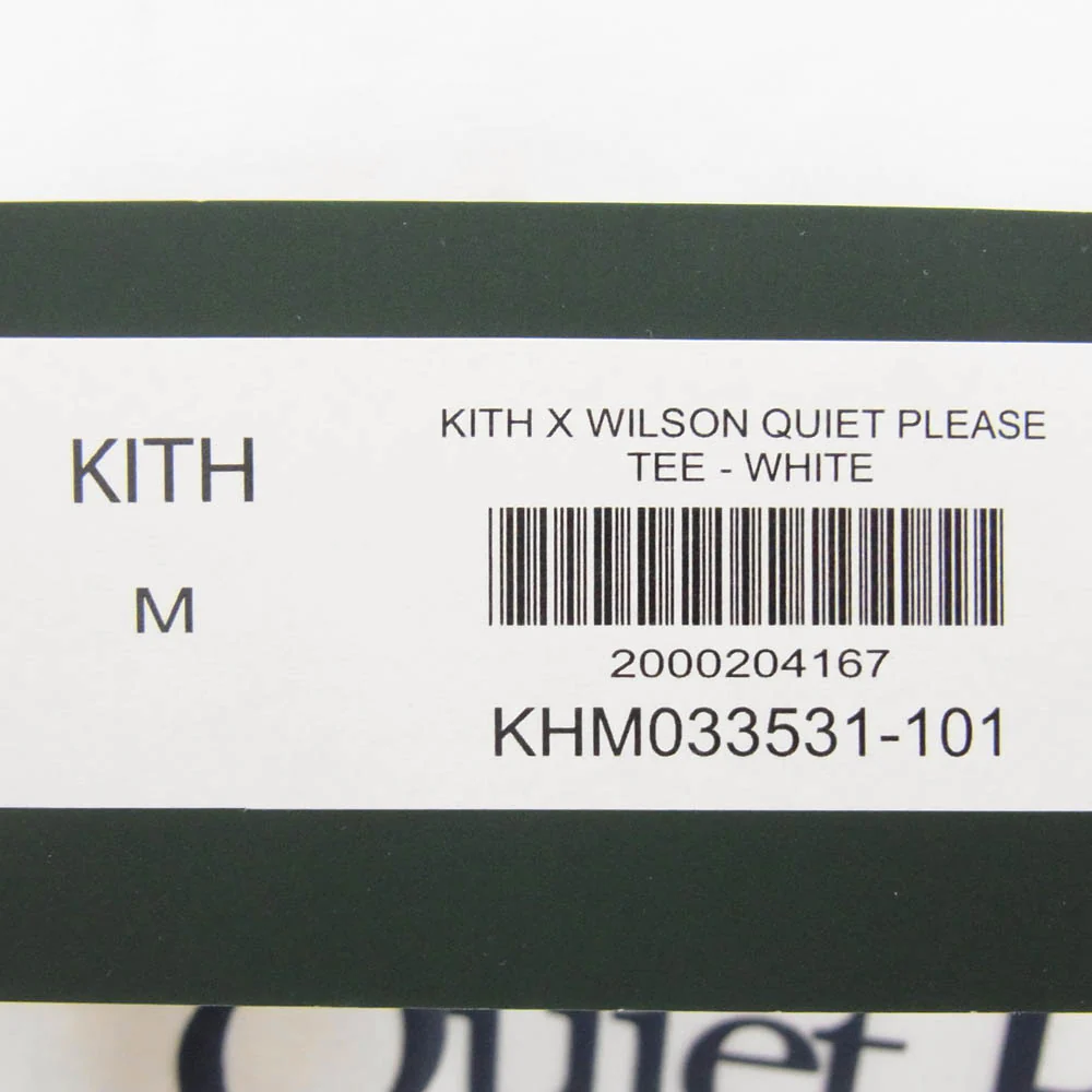 KITH キス 25SS KHM033531-101 × Wilson ウィルソン Quiet Please Tee クワイエットプリーズ ロゴプリント Tシャツ 半袖カットソー ホワイト系 M【新古品】【未使用】【中古】 - Image 4