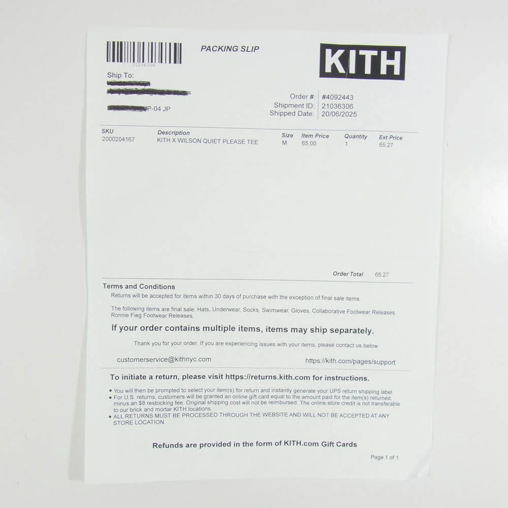 KITH キス 25SS KHM033531-101 × Wilson ウィルソン Quiet Please Tee クワイエットプリーズ ロゴプリント Tシャツ 半袖カットソー ホワイト系 M【新古品】【未使用】【中古】 - Image 7