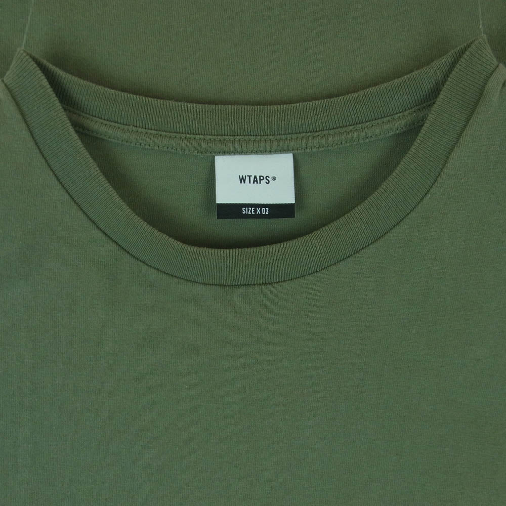 WTAPS ダブルタップス 23SS 231ATDT-LTM02S WTVUA SS COTTON OLIVE DRAB ショートスリーブ コットン オリーブ ドラブ スポット フロント バック ロゴ Tシャツ 半袖 カットソー グリーン系 03【中古】 - Image 3