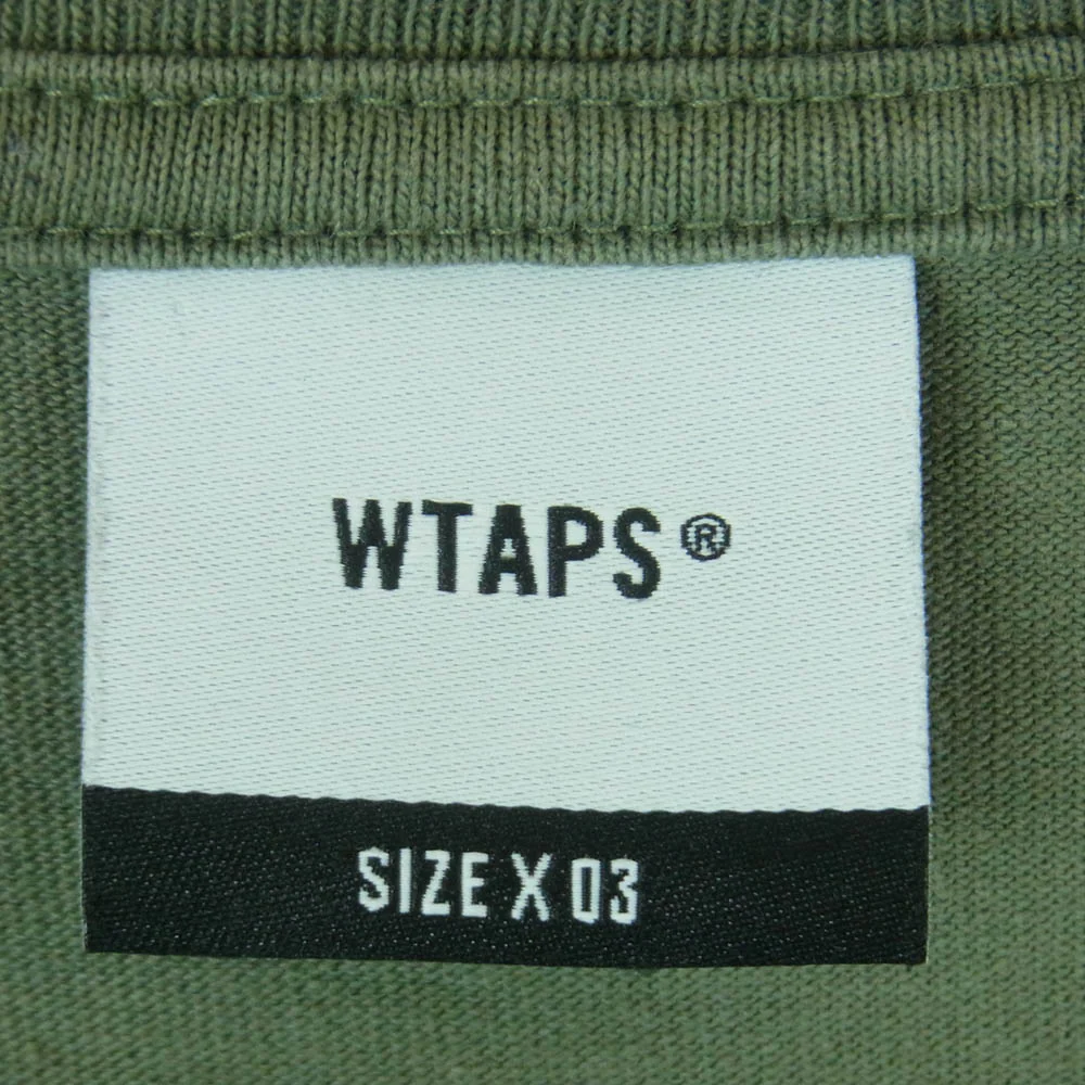 WTAPS ダブルタップス 23SS 231ATDT-LTM02S WTVUA SS COTTON OLIVE DRAB ショートスリーブ コットン オリーブ ドラブ スポット フロント バック ロゴ Tシャツ 半袖 カットソー グリーン系 03【中古】 - Image 4
