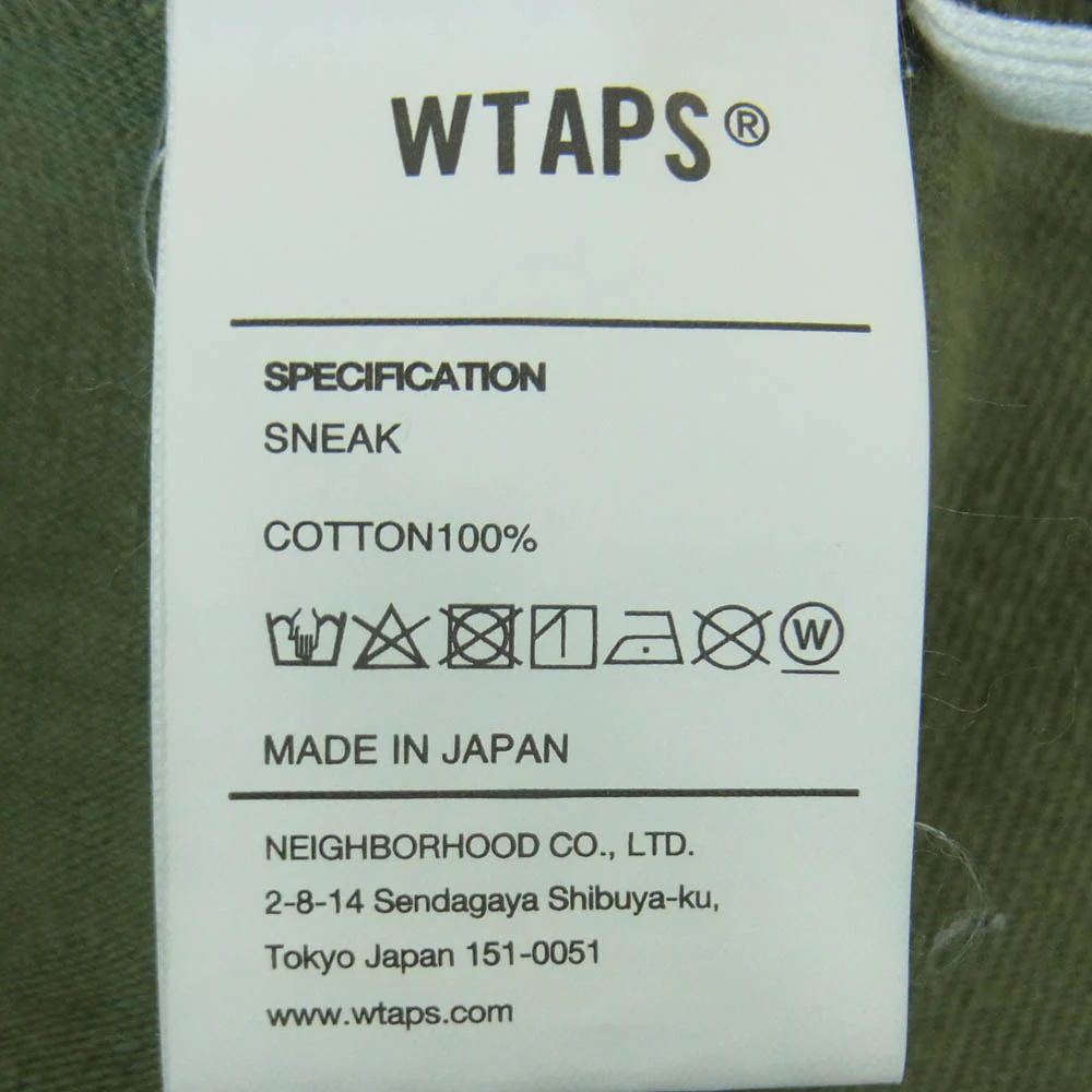 WTAPS ダブルタップス 23SS 231ATDT-LTM02S WTVUA SS COTTON OLIVE DRAB ショートスリーブ コットン オリーブ ドラブ スポット フロント バック ロゴ Tシャツ 半袖 カットソー グリーン系 03【中古】 - Image 5