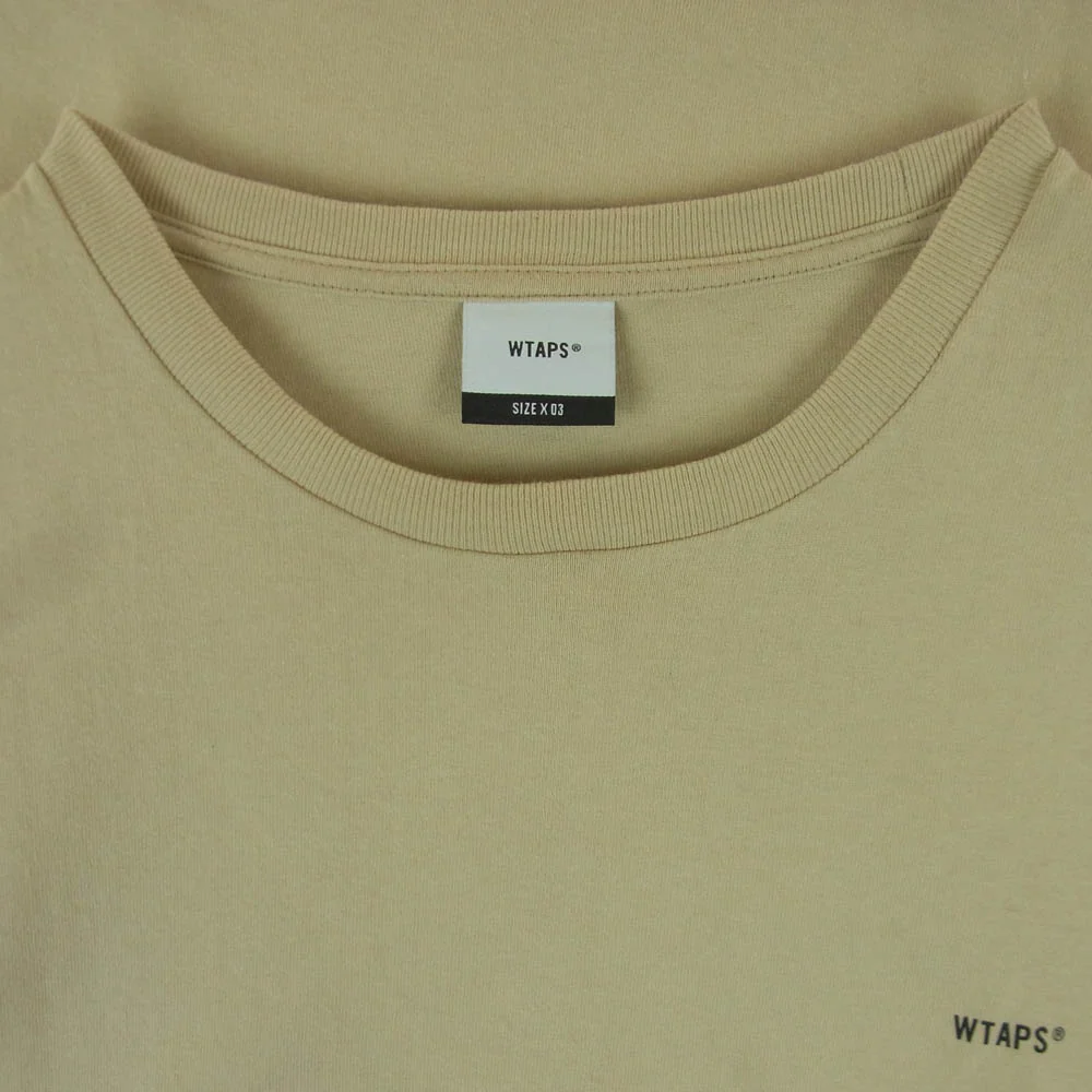 WTAPS ダブルタップス 24SS 241ATDT-STM03S FORTLESS SS COTTON フォートレス ショートスリーブ コットン フロント バック ロゴ Tシャツ 半袖 カットソー ベージュ系 03【中古】 - Image 3