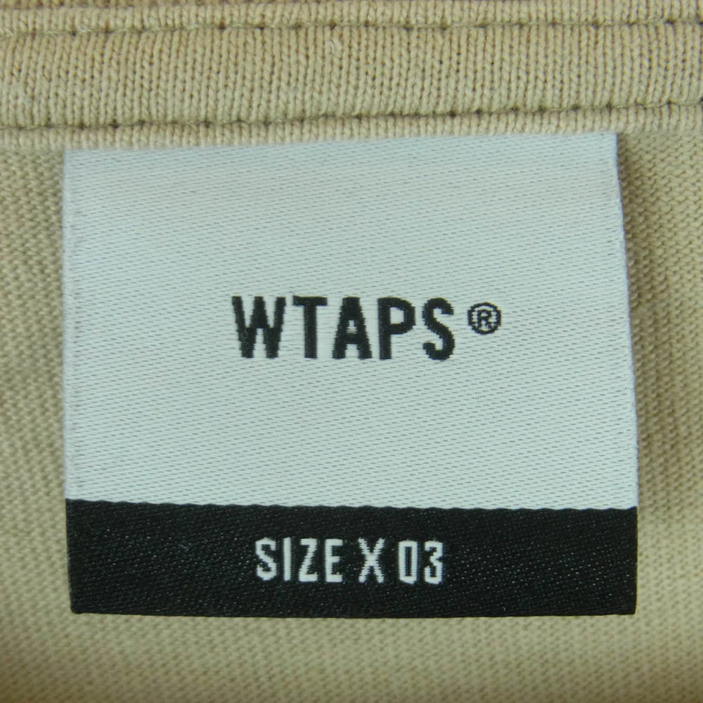 WTAPS ダブルタップス 24SS 241ATDT-STM03S FORTLESS SS COTTON フォートレス ショートスリーブ コットン フロント バック ロゴ Tシャツ 半袖 カットソー ベージュ系 03【中古】 - Image 4
