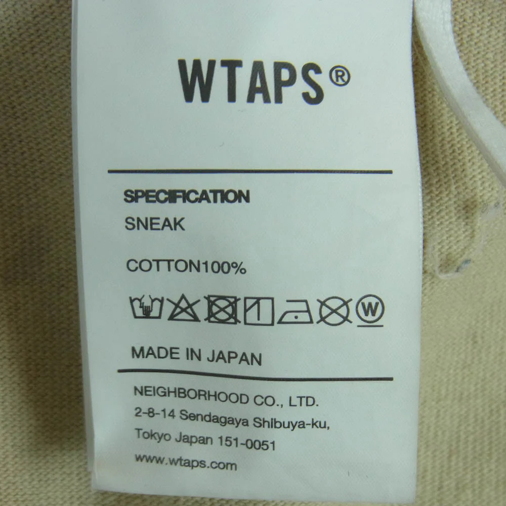 WTAPS ダブルタップス 24SS 241ATDT-STM03S FORTLESS SS COTTON フォートレス ショートスリーブ コットン フロント バック ロゴ Tシャツ 半袖 カットソー ベージュ系 03【中古】 - Image 5