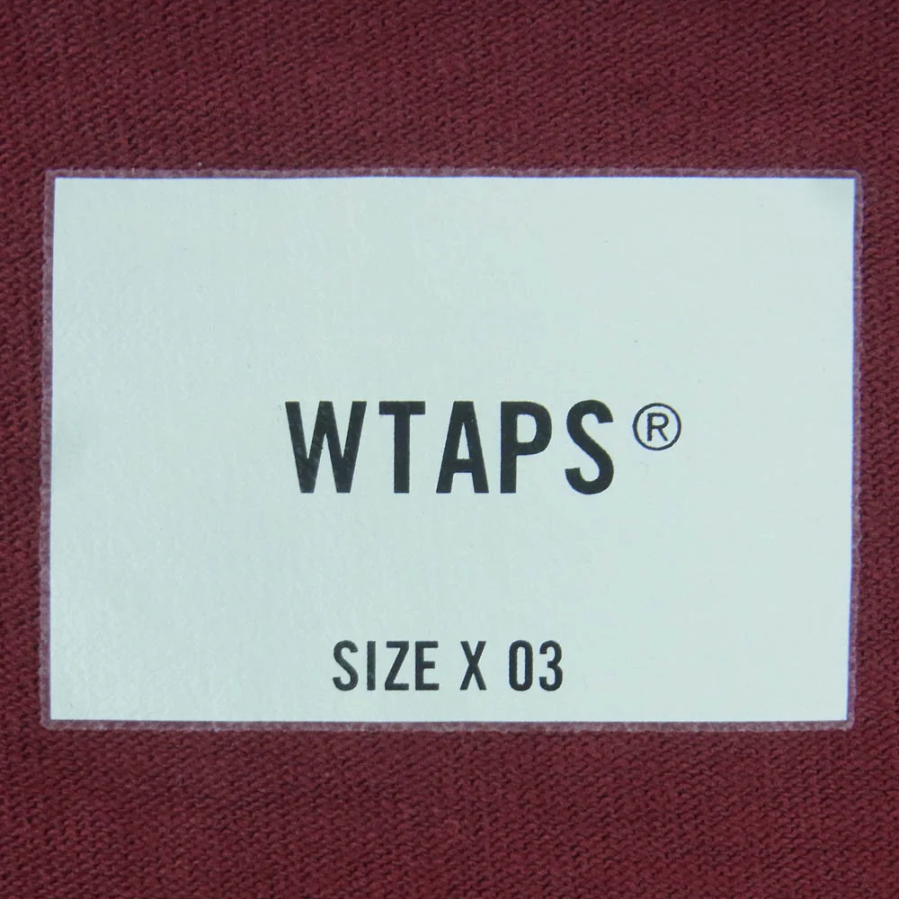 WTAPS ダブルタップス 23AW 232ATDT-CSM05 OBJ LS COTTON CONTAINING オブジェ ロングスリーブ コットン コンテイニング バックロゴ Tシャツ 長袖 カットソー ボルドー系 03【中古】 - Image 5