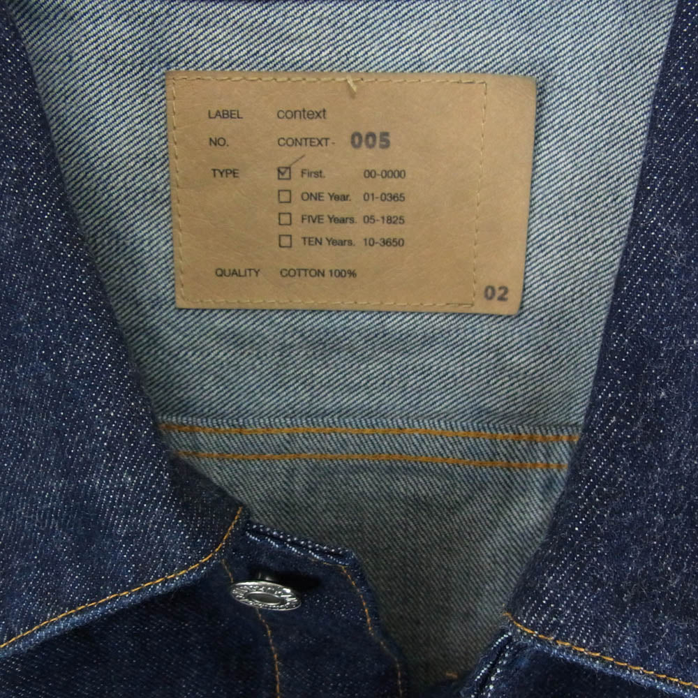 Anachronorm アナクロノーム CONTEXT-005 FRONT TUCK DENIM JACKET コットン デニム ジャケット インディゴブルー系 02【中古】 - Image 3