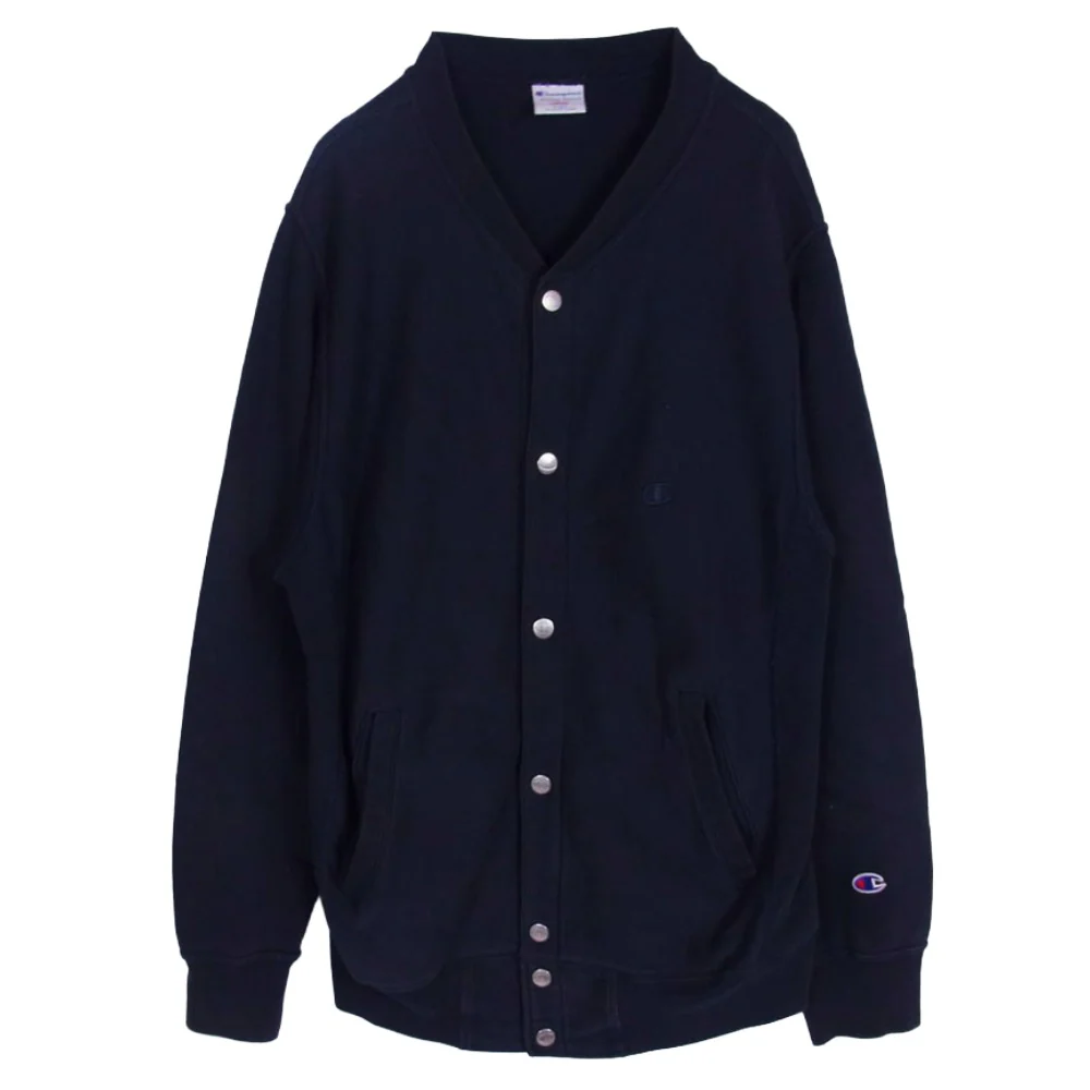 Champion チャンピオン C8-N016R リバースウィーブ スウェット スナップジャケット ブルゾン ダークネイビー系 L【中古】