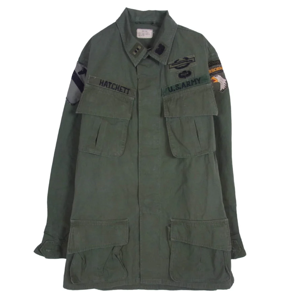 ユーエスアーミー DSA-100-67-C-3213 Vintage ヴィンテージ 60s 3rdタイプ 前期 米軍実物 ジャングル ファティーグ ジャケット カーキ系 CHEST/33,TU37【中古】
