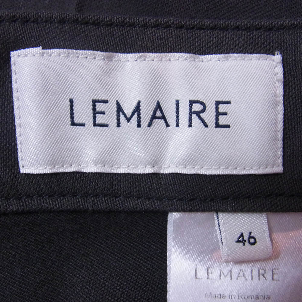 LEMAIRE ルメール PA314 LF842 LOOSE PLEATED PANTS ルーズ プリーツ ベルテッド パンツ チャコール系 46【中古】 - Image 3