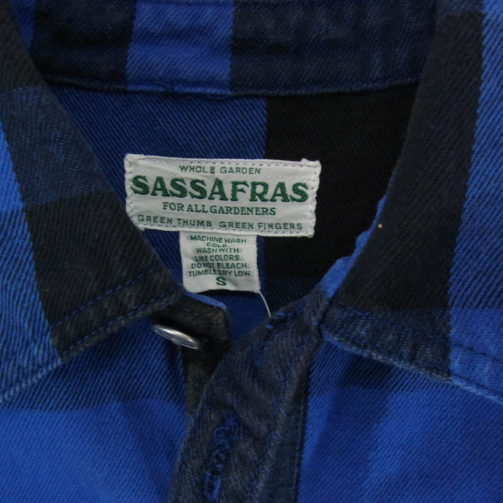 SASAFRAS ササフラス GARDENER HALF ガーデナーハーフ バッファローチェック シャツ ジャケット ブルー系 S【中古】 - Image 3