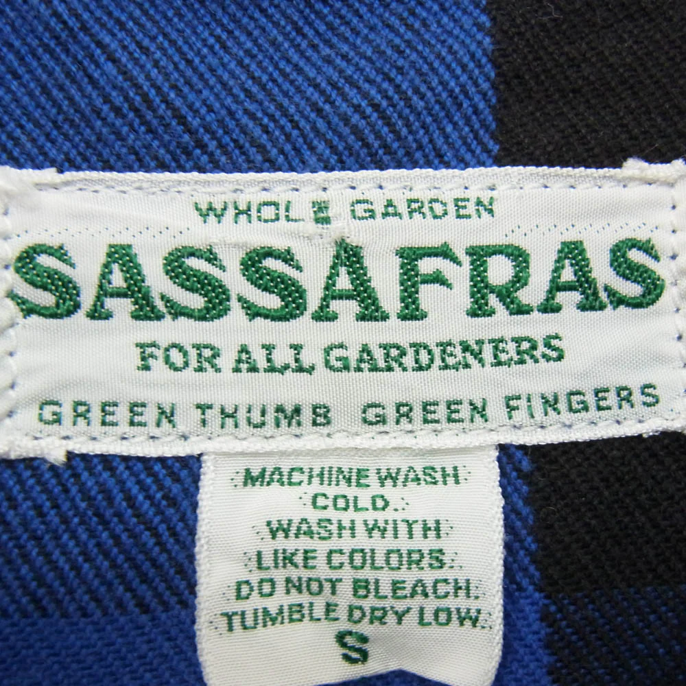 SASAFRAS ササフラス GARDENER HALF ガーデナーハーフ バッファローチェック シャツ ジャケット ブルー系 S【中古】 - Image 5
