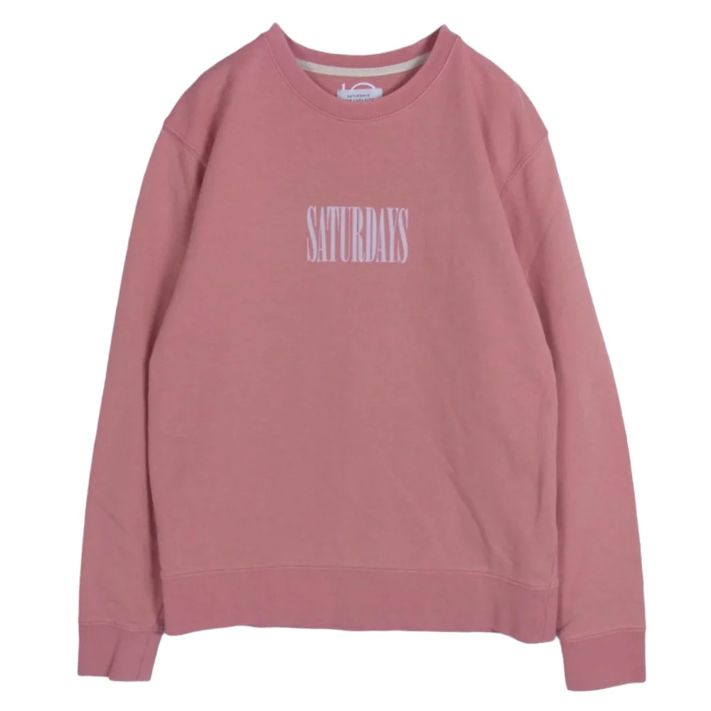 サタデーズ ニューヨークシティ 3212-343-2227 LOGO SWEAT ロゴプリント クルー スウェット ピンク系 L【中古】