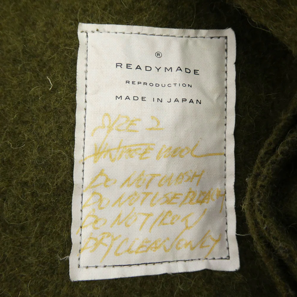 READY MADE レディメイド OVERSIZE SHIRT オーバーサイズ ブランケット シャツ ジャケット モスグリーン系 マルチカラー系 2【中古】 - Image 7