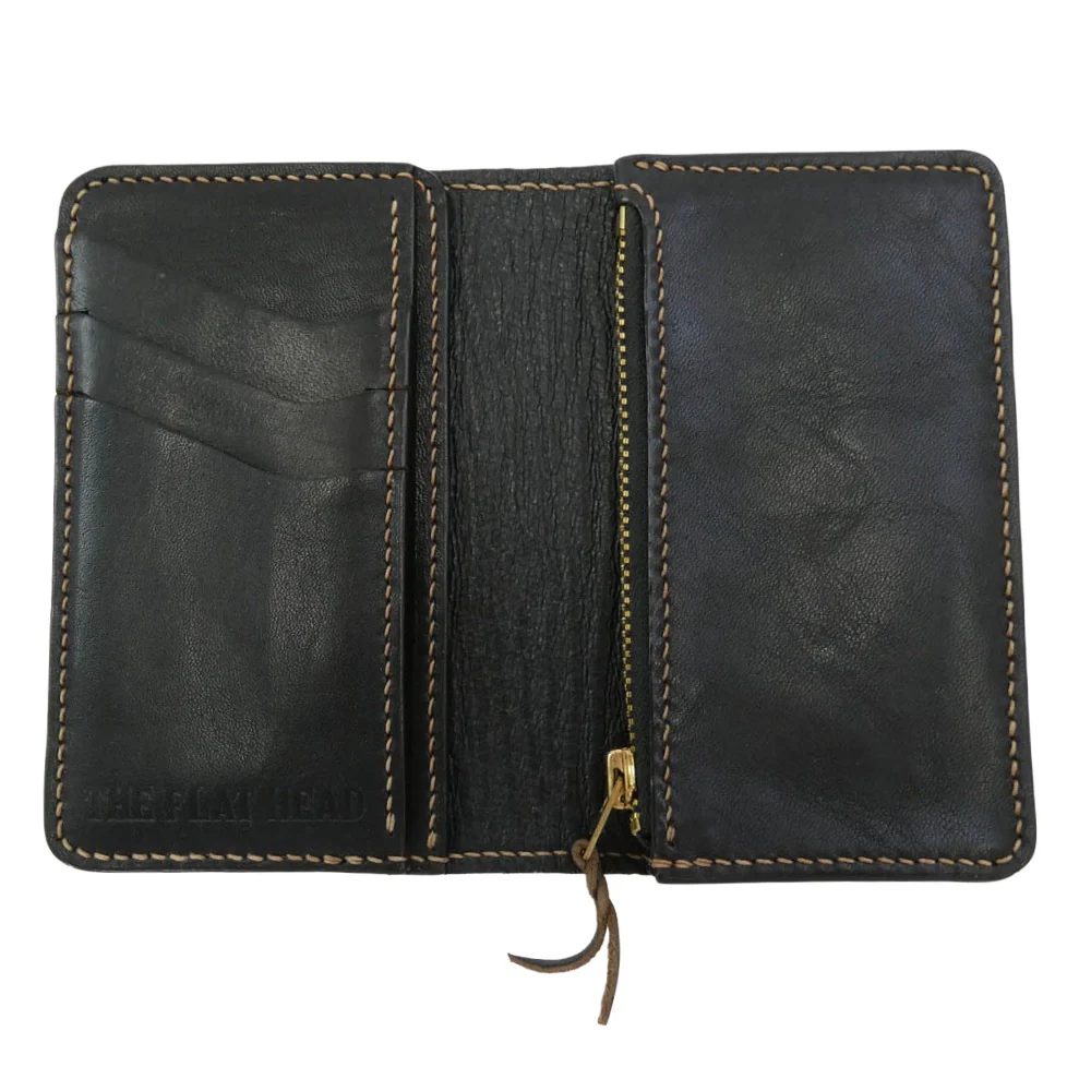 THE FLAT HEAD ザフラットヘッド FRAGMENT CASE ホースハイド 茶芯 フラグメントケース コインケース カードケース ブラック系【中古】 - Image 3