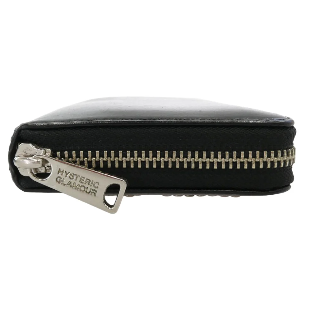 HYSTERIC GLAMOUR ヒステリックグラマー 0142QG04996 スタッズ ロゴ レザー 長財布 ブラック系【中古】 - Image 3
