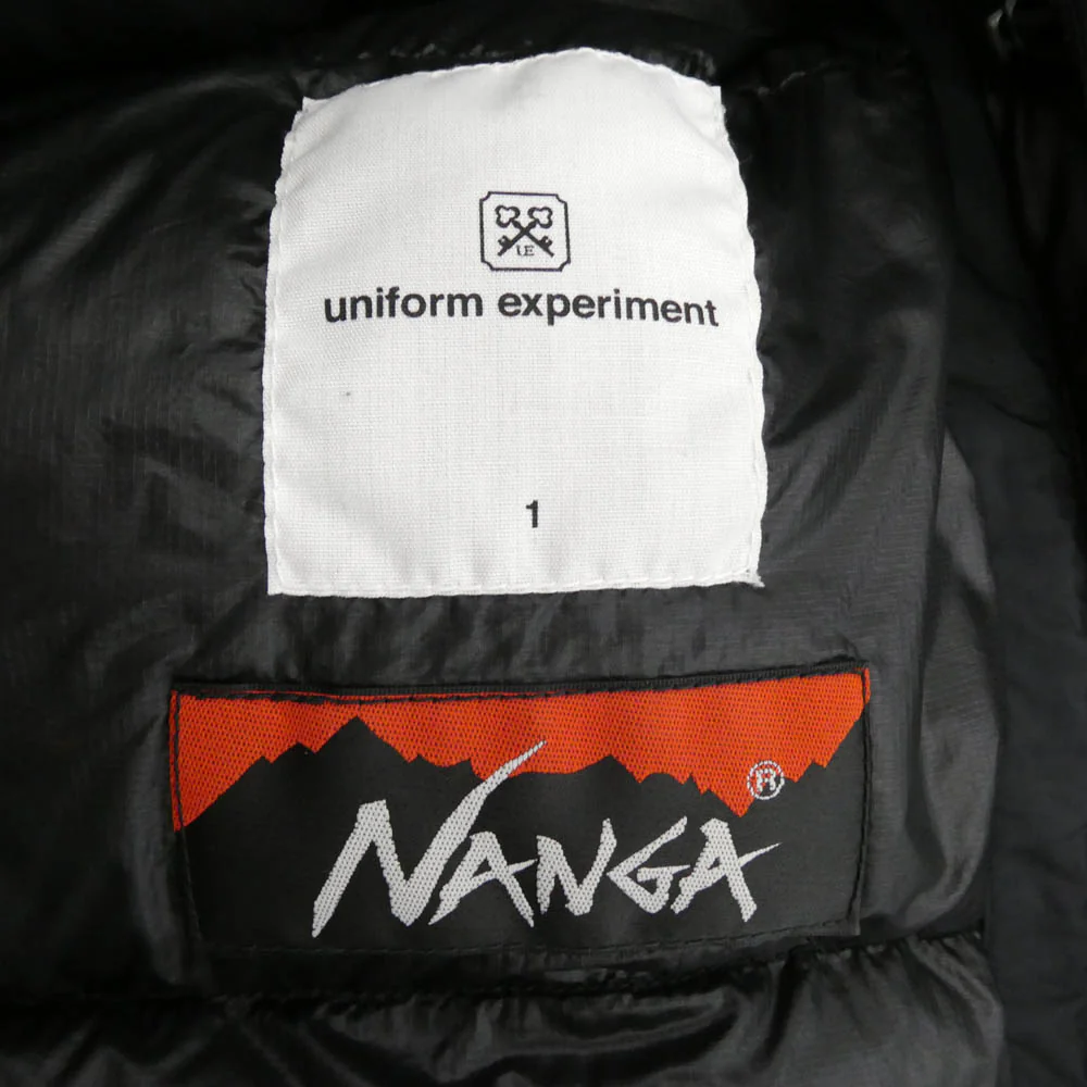 NANGA ナンガ 21AW UE-212078 × uniform experiment ユニフォームエクスペリメント STAND COLLAR DOWN JACKET スタンドカラー ダウン ジャケット ブラック系 S【中古】 - Image 6