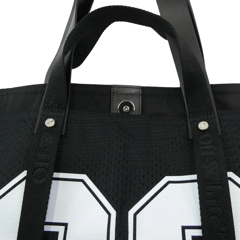 OFF-WHITE オフホワイト DAY OFF BASEBALL ベースボール メッシュ ハンドルレザー トート バッグ ブラック系【中古】 - Image 6