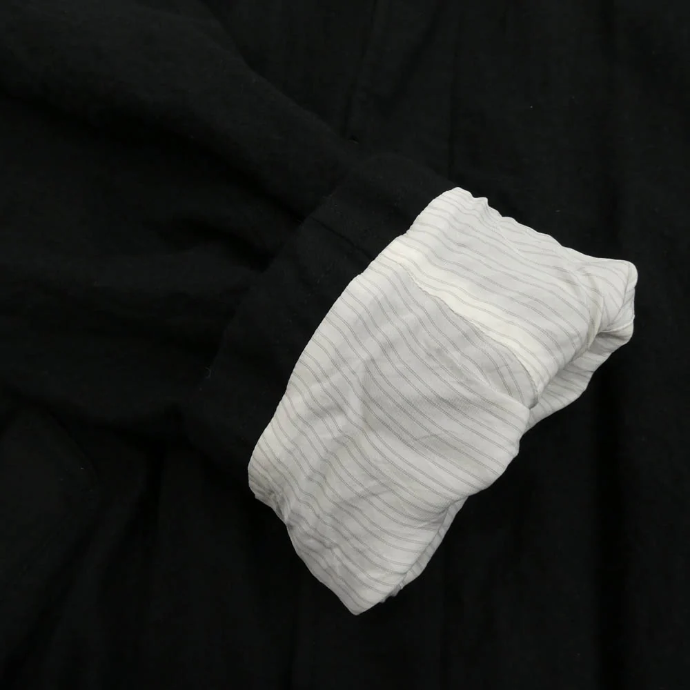 COMME des GARCONS HOMME コムデギャルソンオム 24AW HN-C101 ウールサージ 縮絨 ステンカラー コート ブラック系 M【美品】【中古】 - Image 5