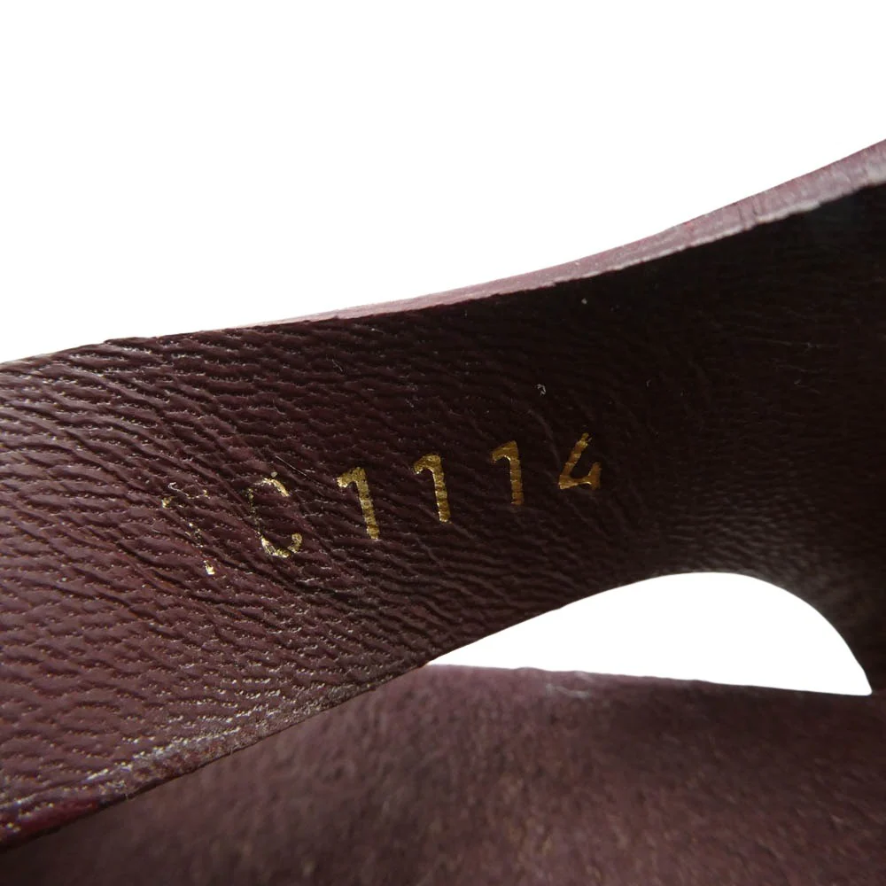 LOUIS VUITTON ルイ・ヴィトン TC1114 ウェッジソール モノグラム スエード サンダル パープル系 ワインレッド系 37【中古】 - Image 8