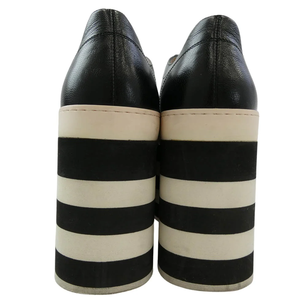 GUCCI グッチ 17SS 452312 Wmns Peggy Platform ペギー プラットフォーム シェリーライン 厚底 レザー スニーカー ブラック系 39【中古】 - Image 3